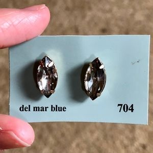 TOBI: "Del Mar BLUE" OVAL EARRINGS